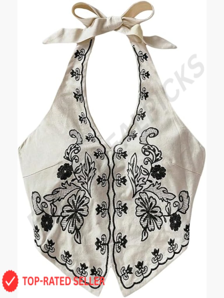 Floral Boho Halter Crop Top Vintage Backless Tie Summer Vacation Tank